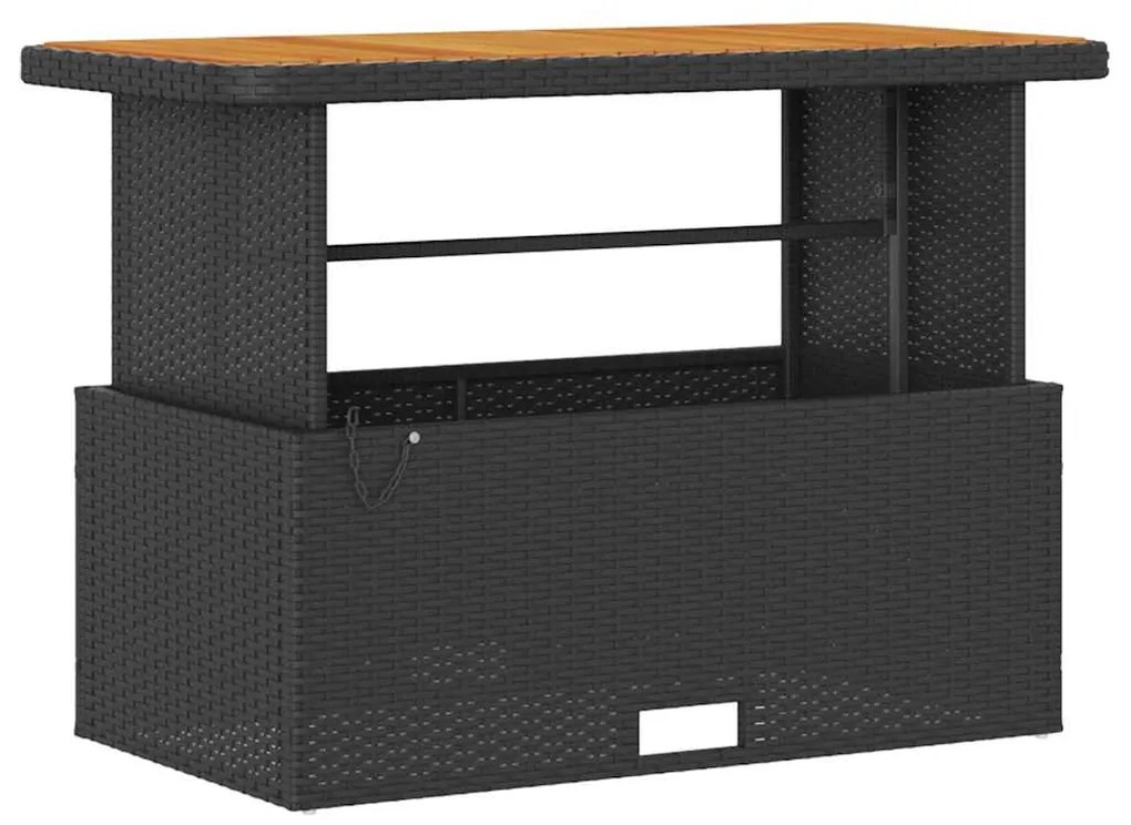 Conjunto de Jantar para Jardim de 4 Peças com Almofadas Preto Rattan d