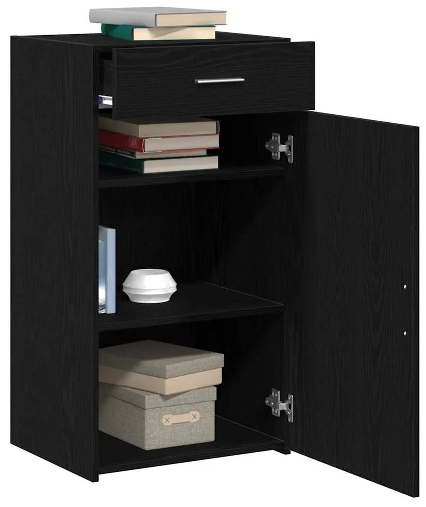 Buffet vidaXL Preto Carvalho 30x42,5x93 cm Madeira de engenharia