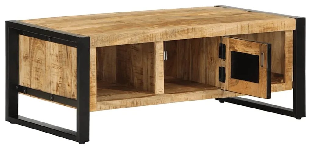 Mesa de centro 90x50x36 cm madeira de mangueira áspera maciça