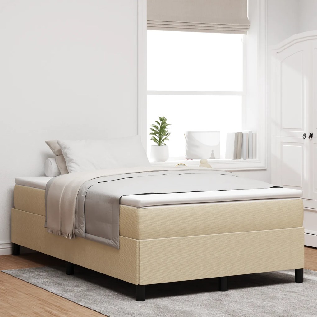 Cama vidaXL Verde Claro Cinza 120x200 cm Tecido Canelado