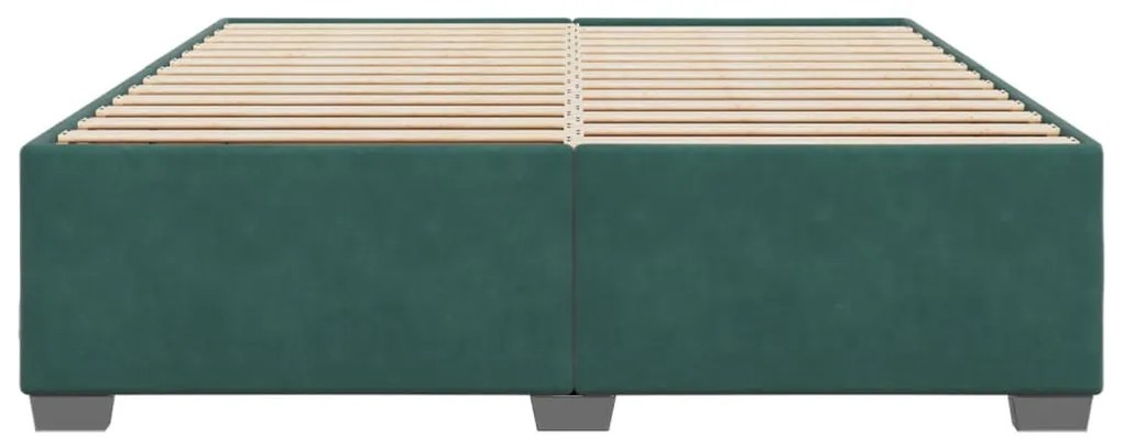 Estrutura de cama sem colchão 180x200 cm veludo verde-escuro