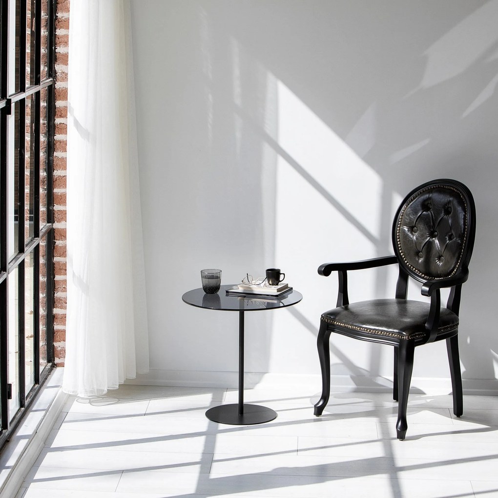 Mesa de Apoio Chill-Out - Preto e Cinza Escuro - 50 cm x 50 cm x 50 cm