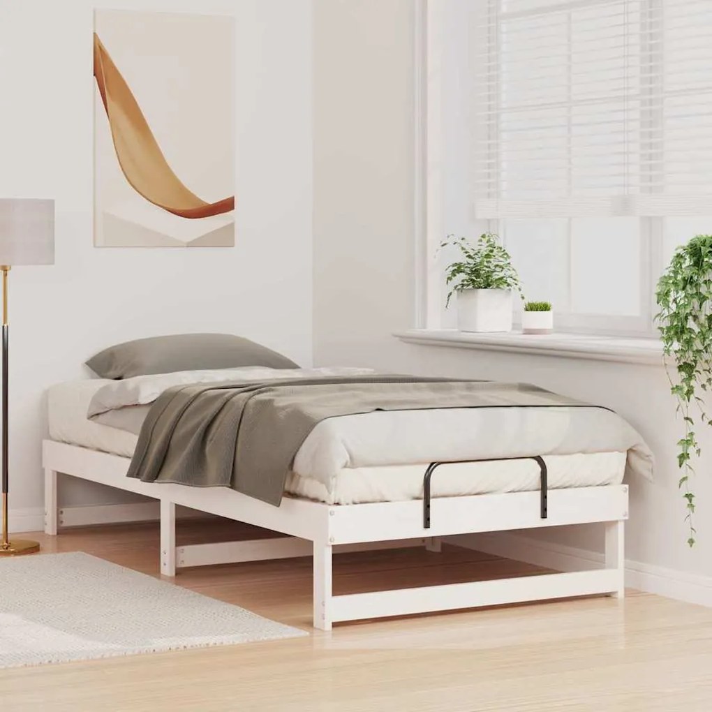 Estrutura de Cama com Alças Branco 90 x 200 cm