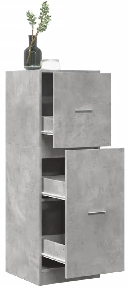 vidaXL Armário boticário 40x41x118 cm derivados madeira cinza cimento