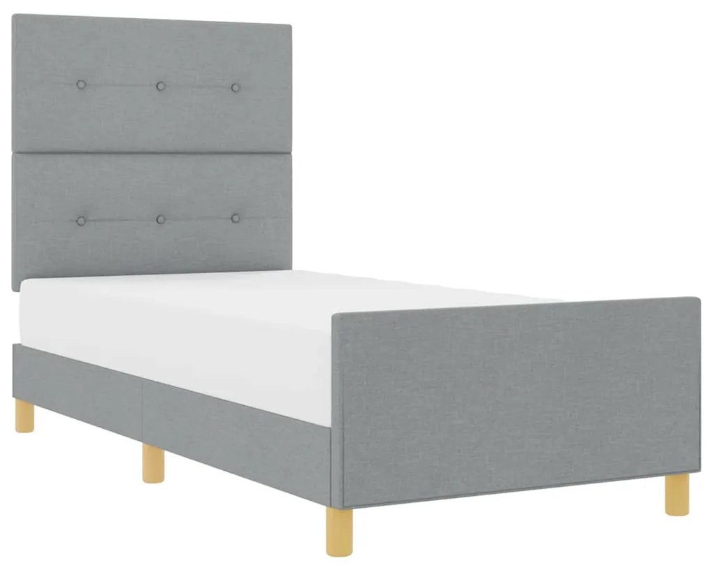Cama de Tecido Cinza Claro vidaXL 80x200 cm