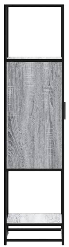 Armário alto 35,5x35x139 cm madeira e metal cinza sonoma