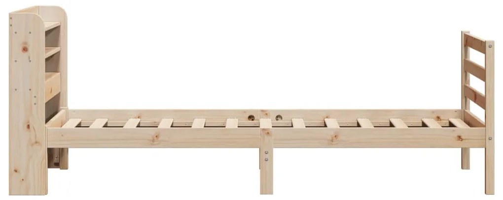 Estrutura de cama com cabeceira 100x200cm pinho maciço