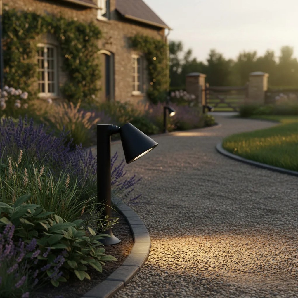 Candeeiro de exterior moderno preto 30 cm IP44 ajustável - Ciara