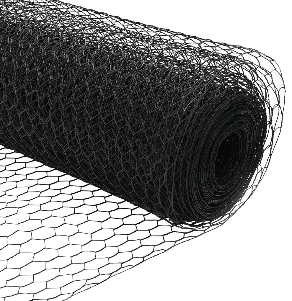 Postes de Cerca vidaXL 22 pcs U-Channel Cinza 100 cm Aço, Cerca Hexago