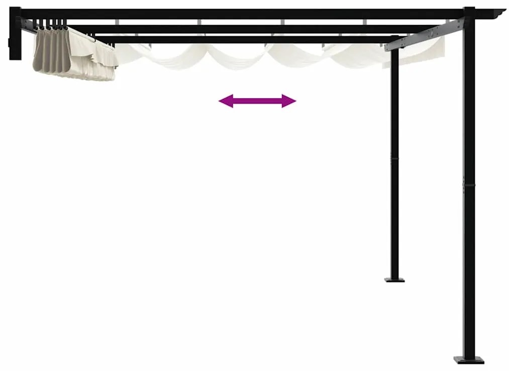 Gazebo Montado na Parede Creme 3 x 4 m Aço