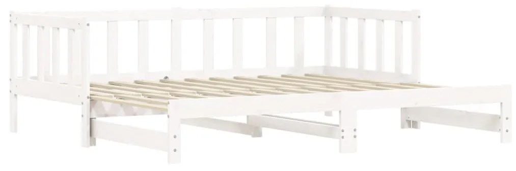 Sofá-cama com gavetão 90x200 cm madeira de pinho maciça branco