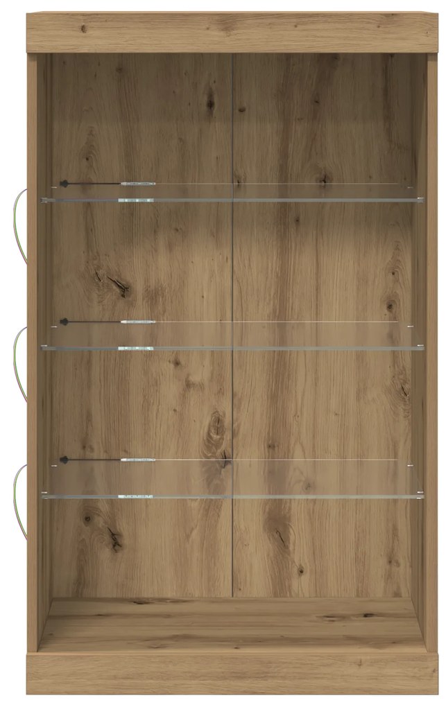Sideboard vidaXL com luzes LED Carvalho Artesanal 60,5x37x100 cm