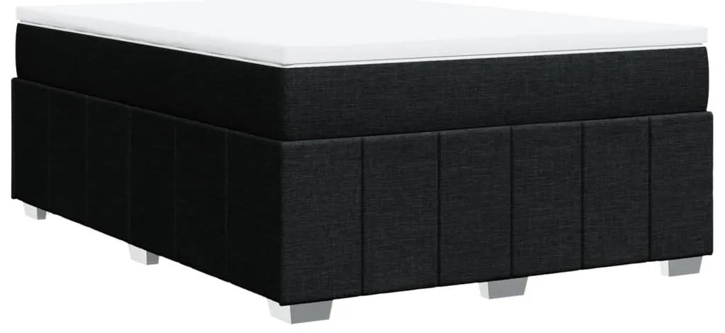 Cama com molas/colchão 140x190 cm tecido preto