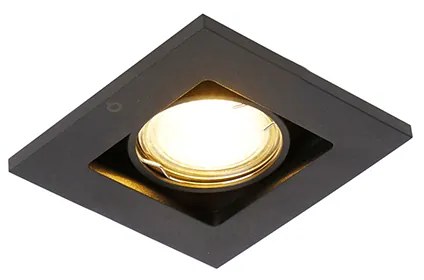 LED Foco embutido inteligente preto com Wi-Fi GU10 ajustável - Qure Moderno