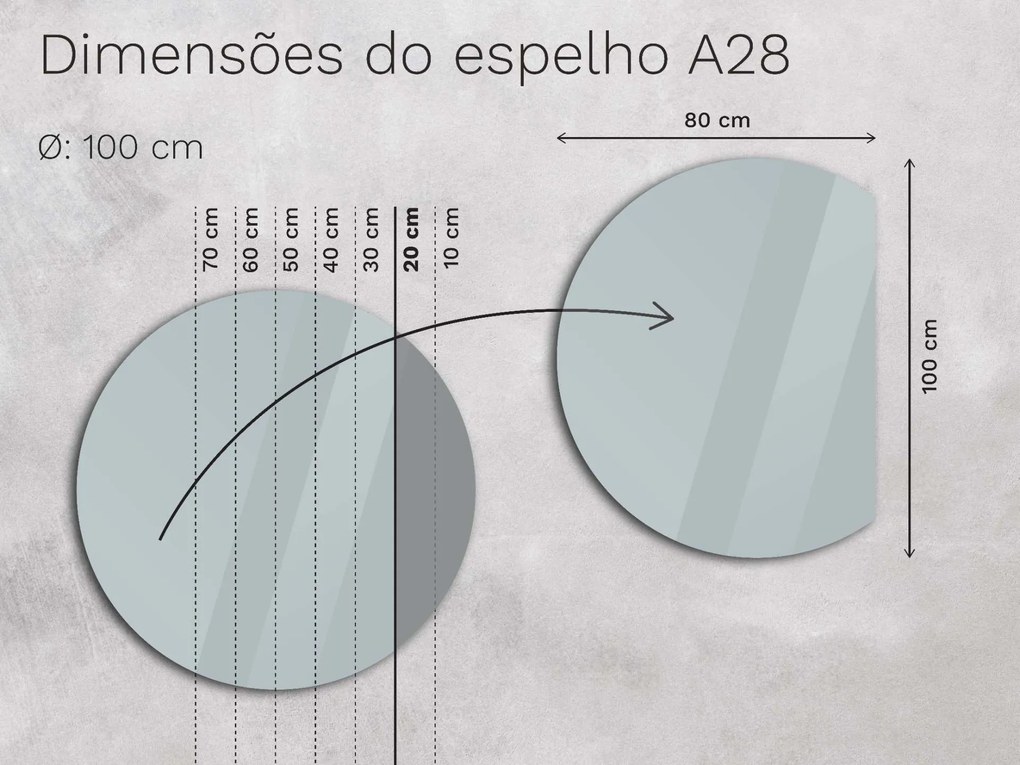 Espelho atípico com iluminação A28