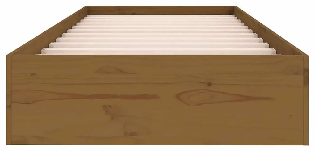 Estrutura cama pequena solteiro 75x190 cm madeira castanho mel