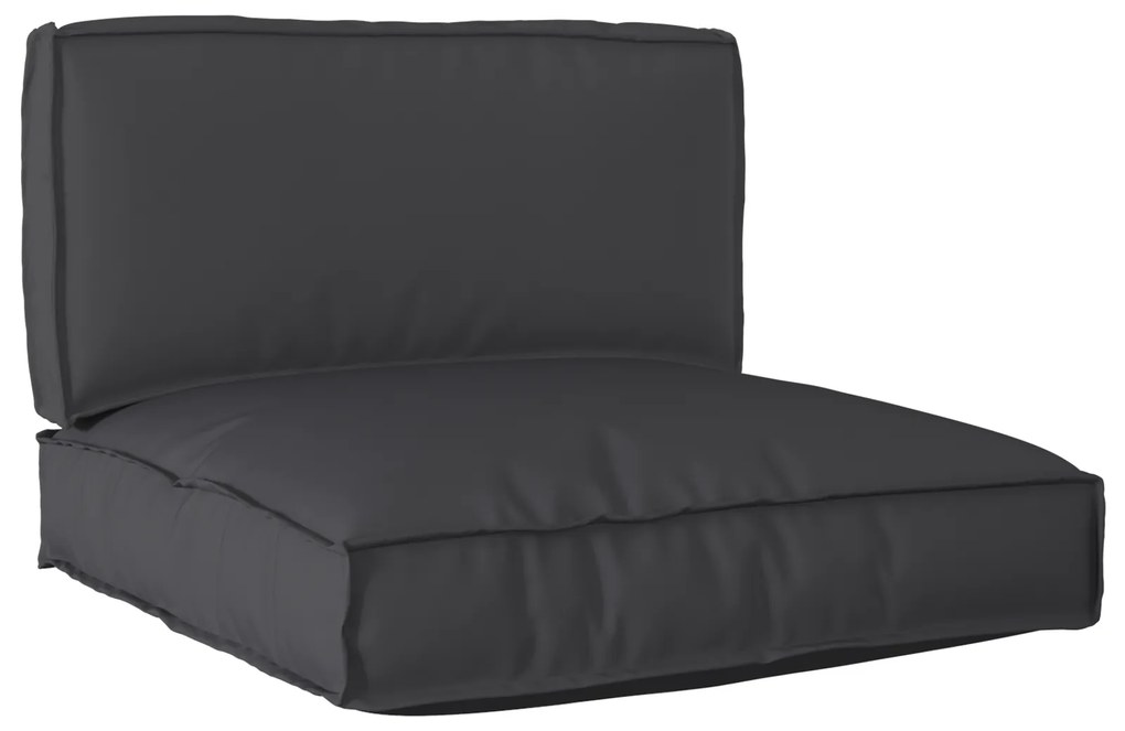 vidaXL Conjunto de Almofadas para Palete 2 pcs Preto 80 x 80 x 12 cm
