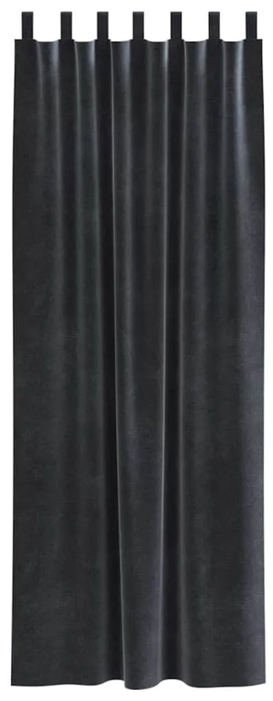 Cortinas Blackout vidaXL com alças para pendurar 2 pcs Cinza Escuro Ve