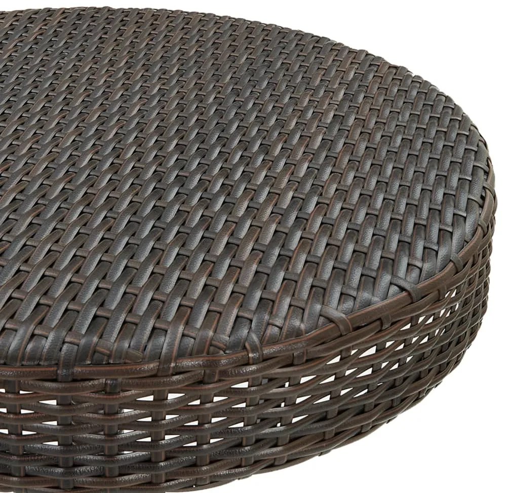 Mesa de jardim 75,5x106 cm vime PE castanho