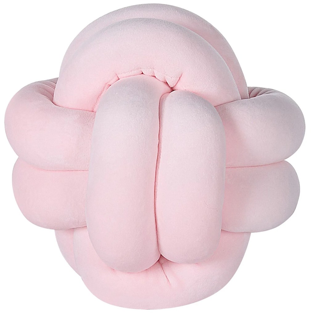Almofada decorativa com nó em veludo rosa 20 x 20 cm MALNI Beliani