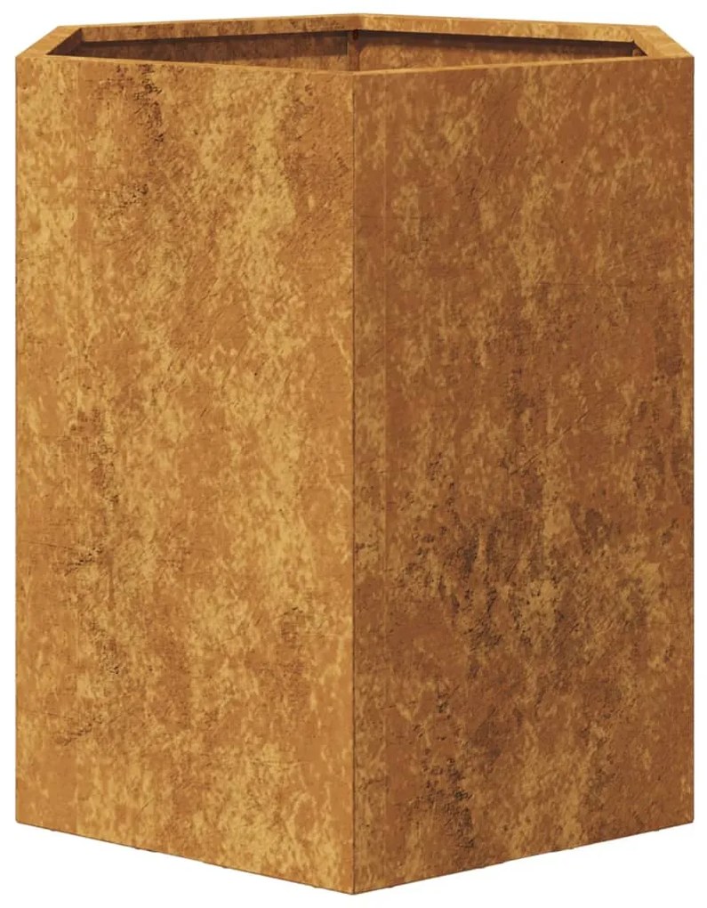 Vaso floreira de jardim hexagonal 46x40x45cm resistência ao aço