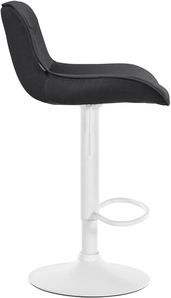 Banco alto em tecido com estrutura branca 85-106 x 49 x 51 cm cinzento escuro