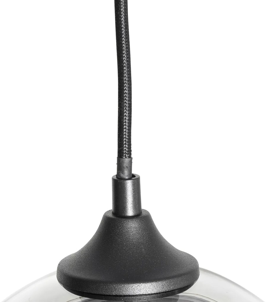 Candeeiro de suspensão inteligente preto com vidro fumê incl. 8 Wifi G95 - Sandra