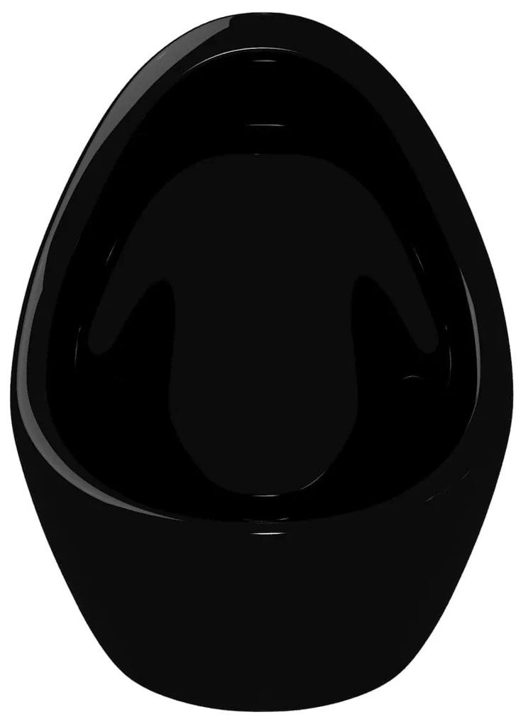 Urinol de parede com válvula de descarga cerâmica preto