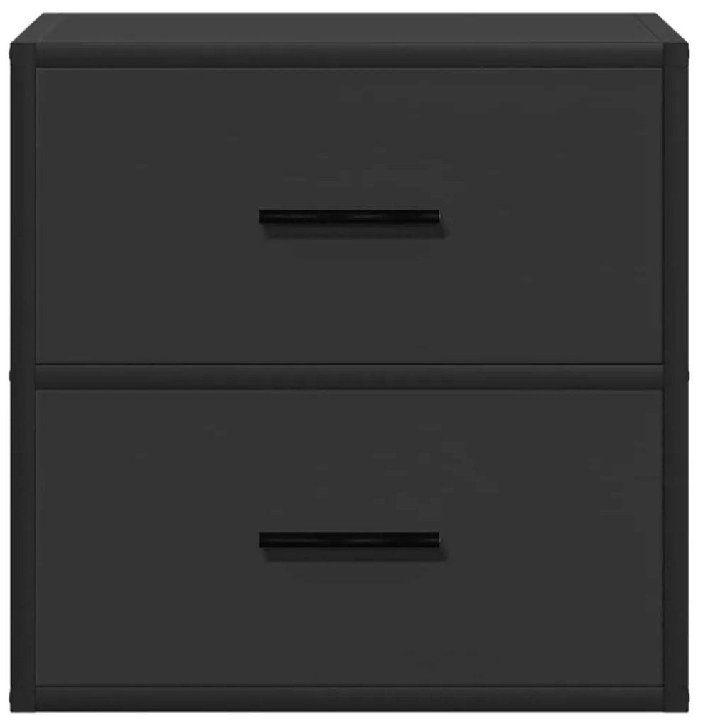 Mesas de cabeceira de parede 2 pcs 40x31x39,5 cm preto