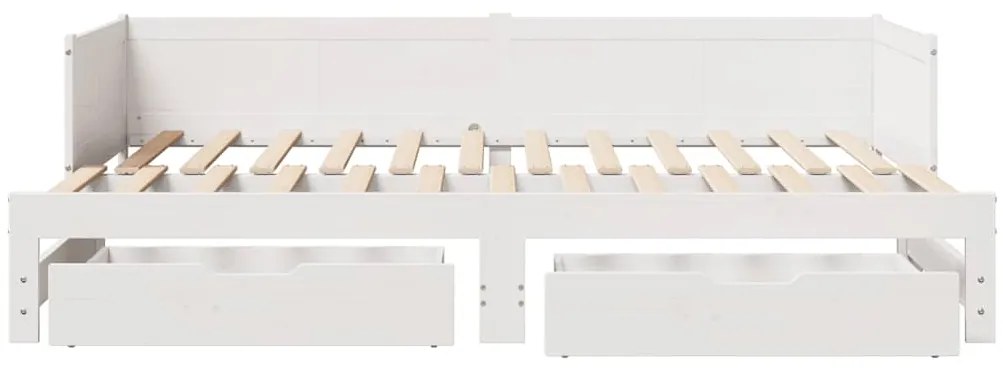 Sofá-cama com gavetão e gavetas sem colchão 80x200 cm branco