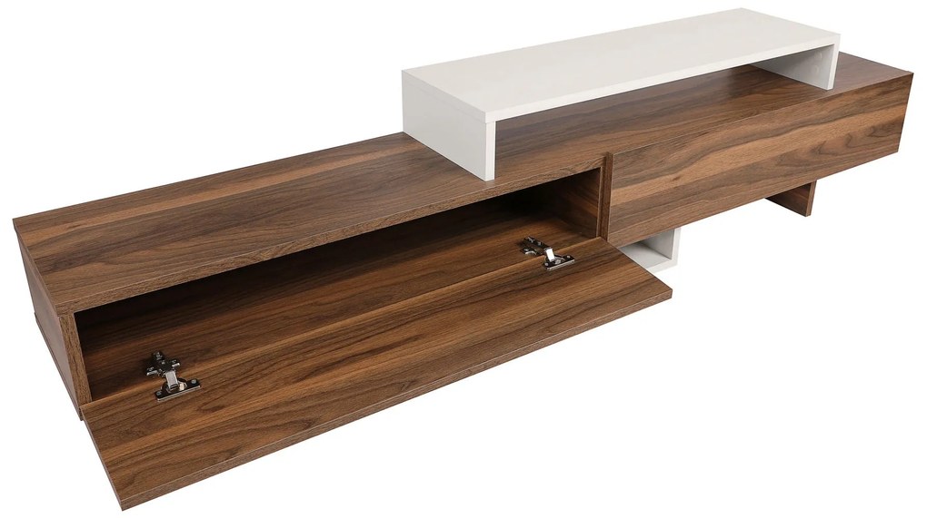 Unidade de TV Nirvana – Branco e Teca – 180x41,7x29,5 cm | Tribo Home