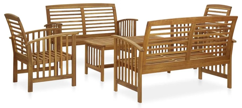 vidaXL 5 pcs conjunto lounge de jardim madeira de acácia maciça