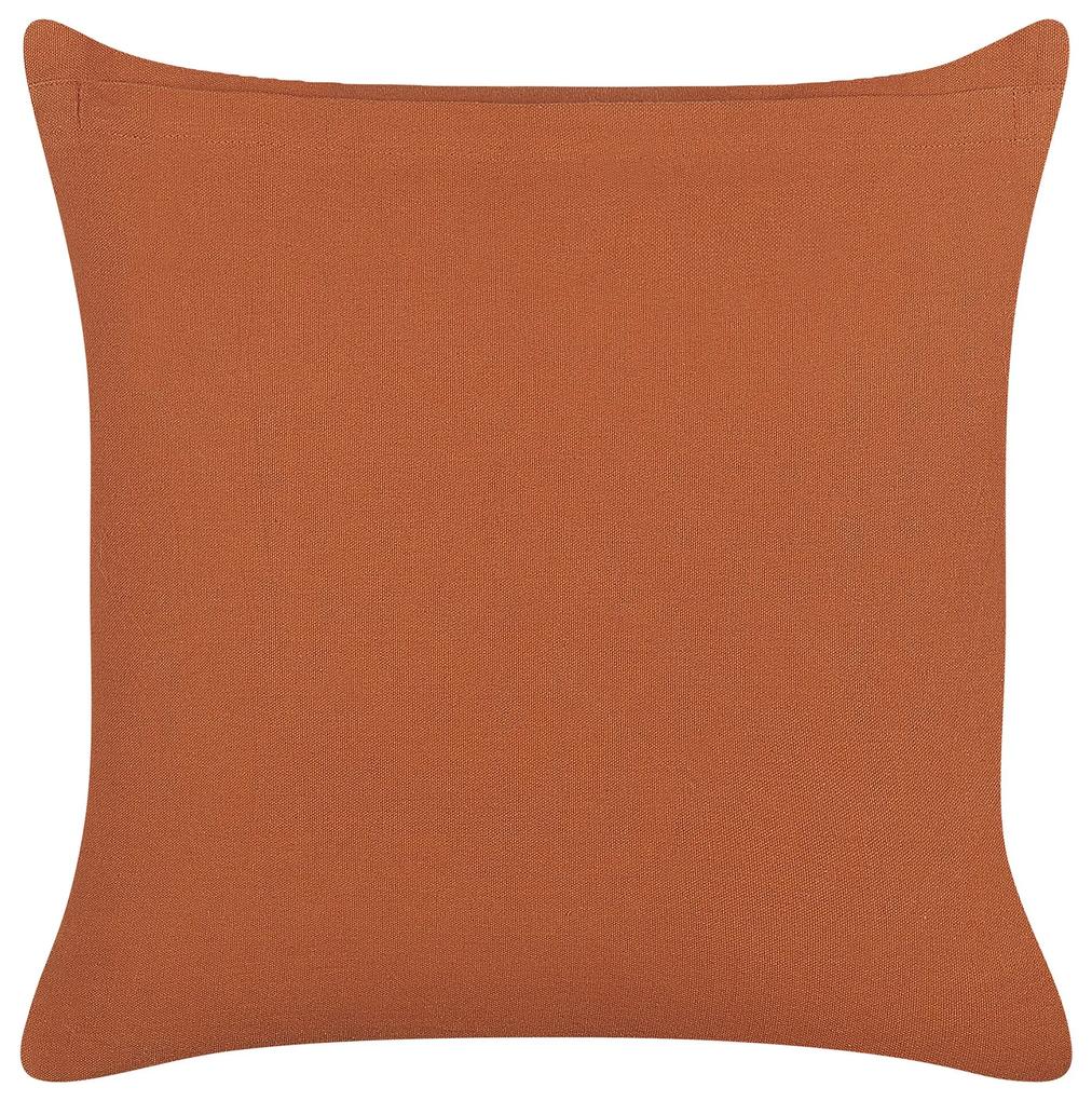 Conjunto de 2 almofadas decorativas tufadas em algodão laranja 45 x 45 cm LEWISIA Beliani