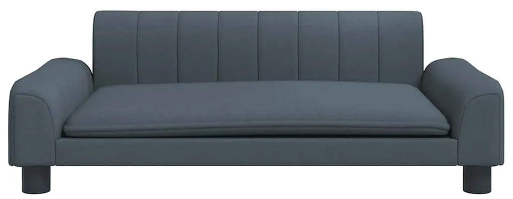 Sofá infantil 90x53x30 cm tecido cinzento-escuro