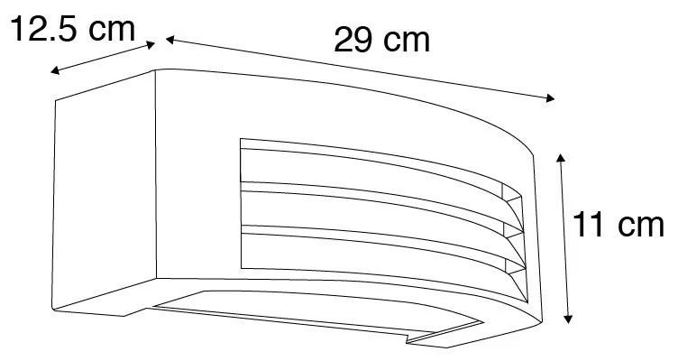 Candeeiro de parede moderno cinzento IP44 - Hurricane 1