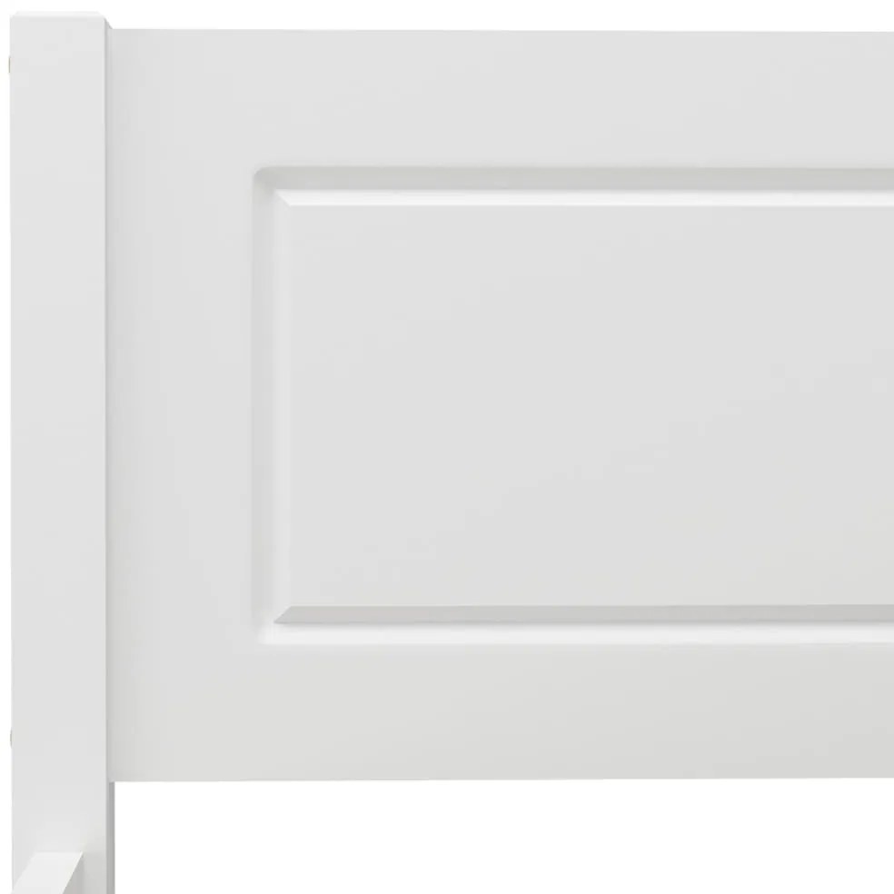 Estrutura de cama 200x200 cm madeira de pinho maciça branco