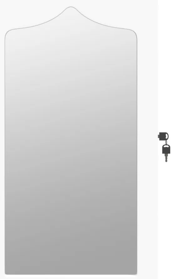 Móvel para joias de parede espelhado 37,5x10x67 cm branco