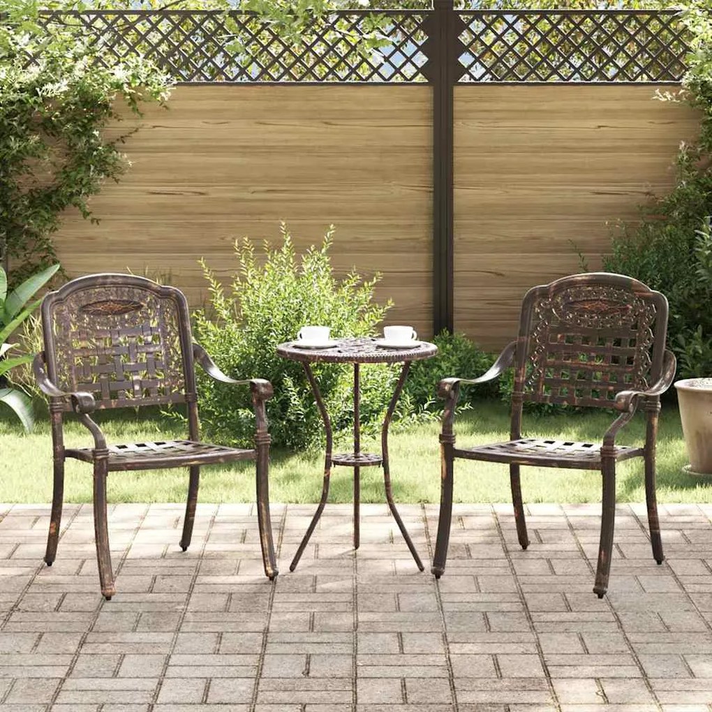 vidaXL Cadeira de Jardim 2 pcs Bronze 55 x 56.5 x 91cm Alumínio
