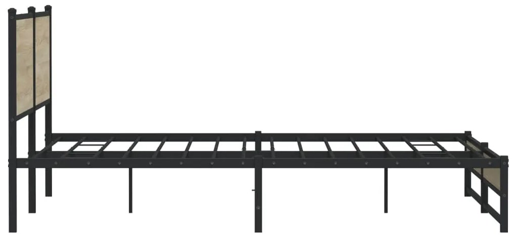 Estrutura de cama sem colchão 200x200cm metal carvalho sonoma