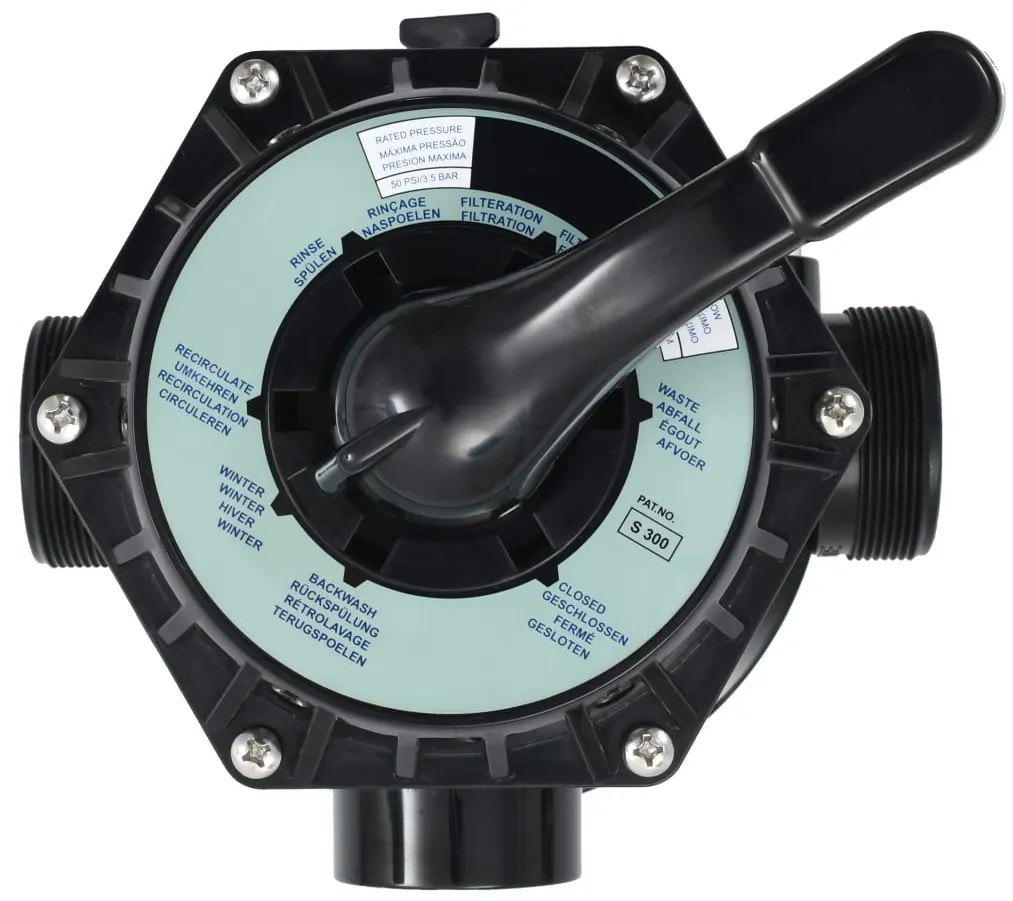 Válvula multiportas para filtro de areia ABS 38 mm 6-vias