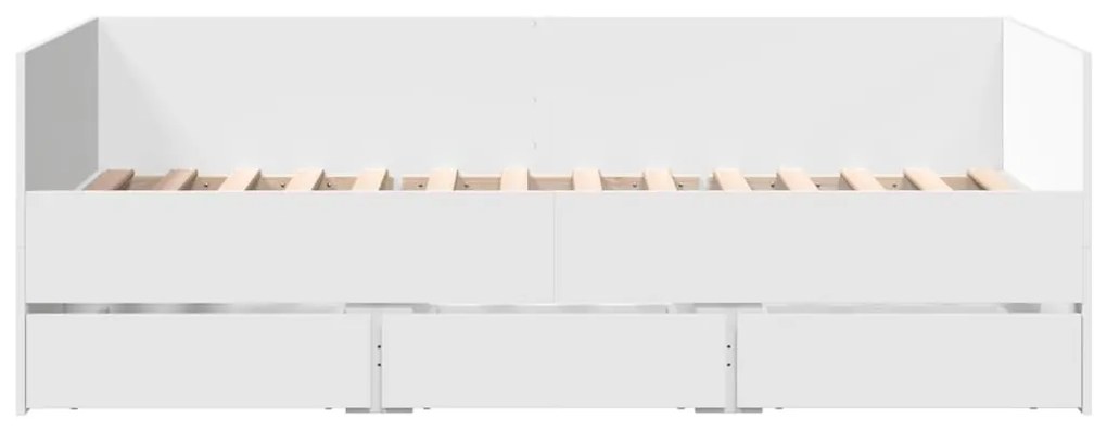 Sofá-cama com gavetas sem colchão 90x190 cm branco