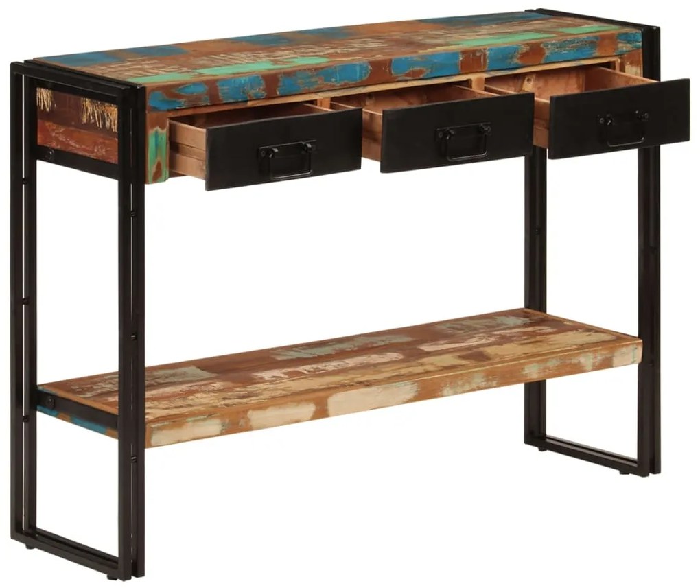 Mesa consola 110x30x76 cm madeira recuperada maciça