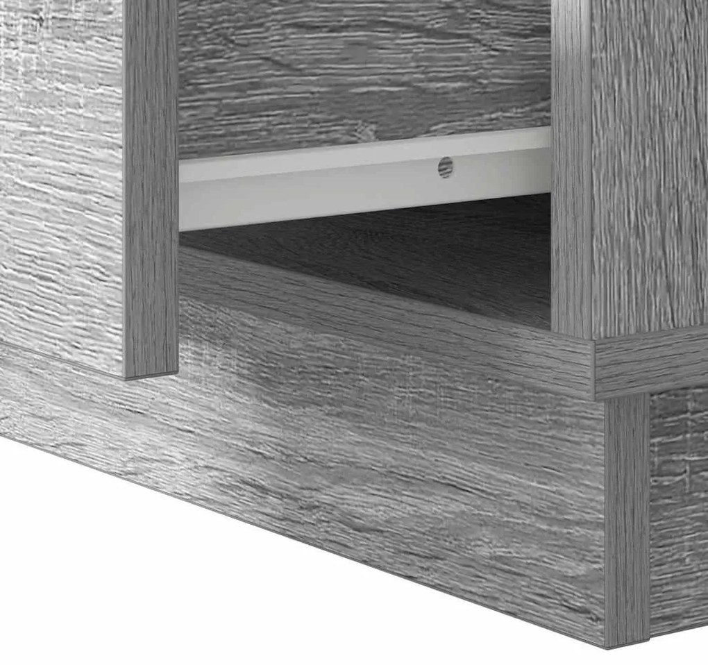 Criado-mudo com LED Cinza Sonoma 50x34,5x50 cm