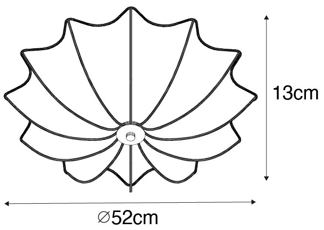 Candeeiro de teto design branco seda 52 cm 3-luzes - Plu Design