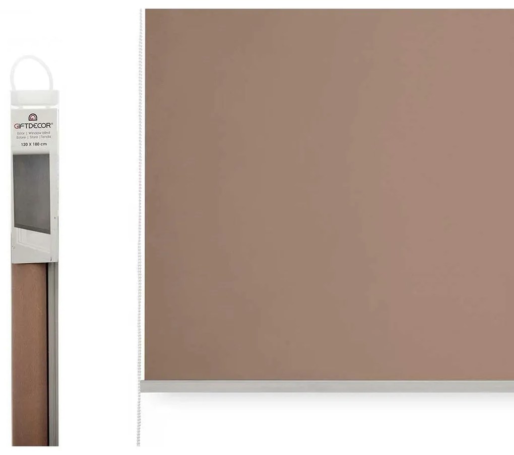 Estore de enrolar 120 x 180 cm Bege Tecido Plástico (6 Unidades)