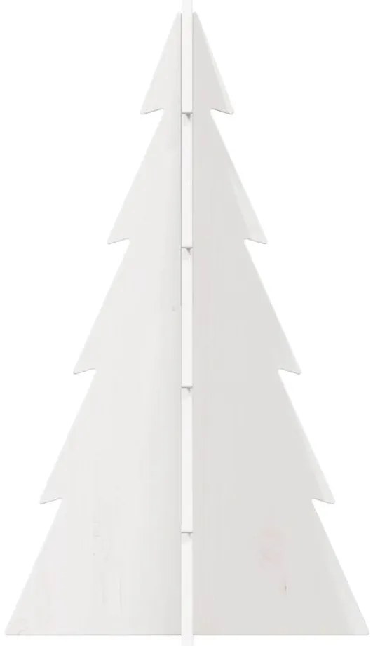 Árvore Natal decorativa 80 cm madeira de pinho maciça branco