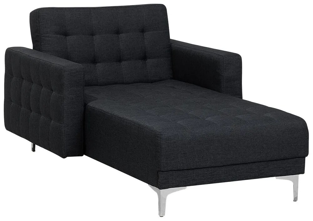 Chaise-longue reclinável em tecido cinzento grafite ABERDEEN Beliani
