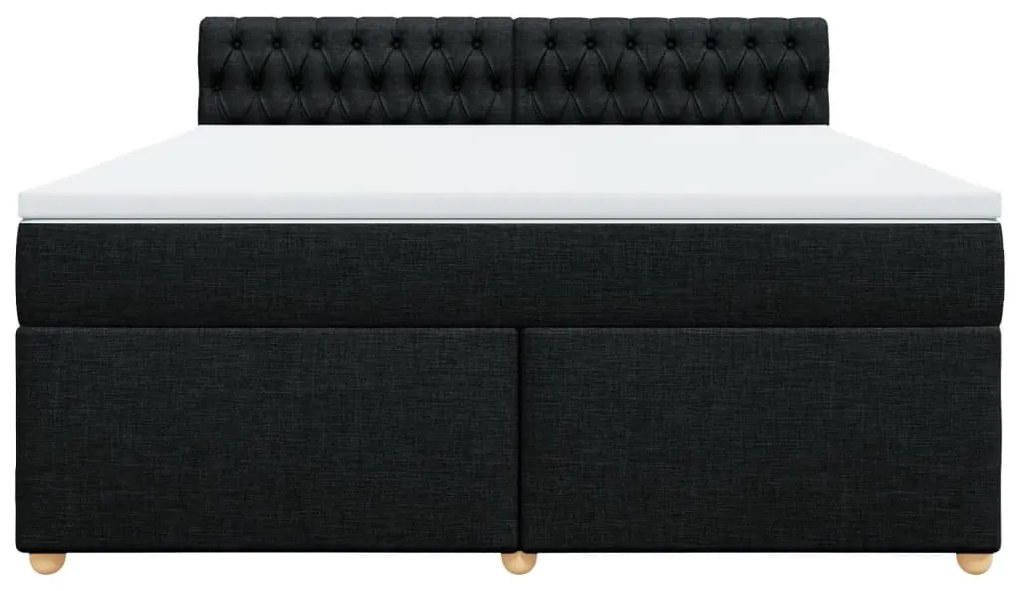 Cama com molas/colchão 180x200 cm tecido preto