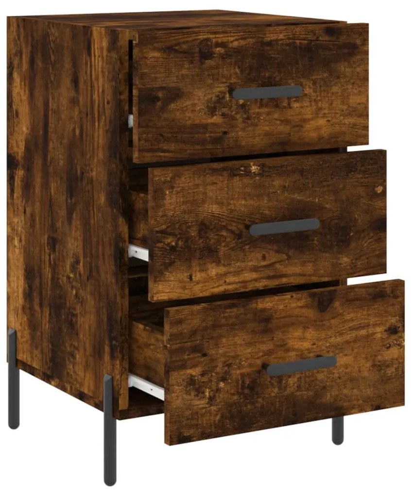Mesa cabeceira 40x40x66 cm derivados de madeira carvalho fumado