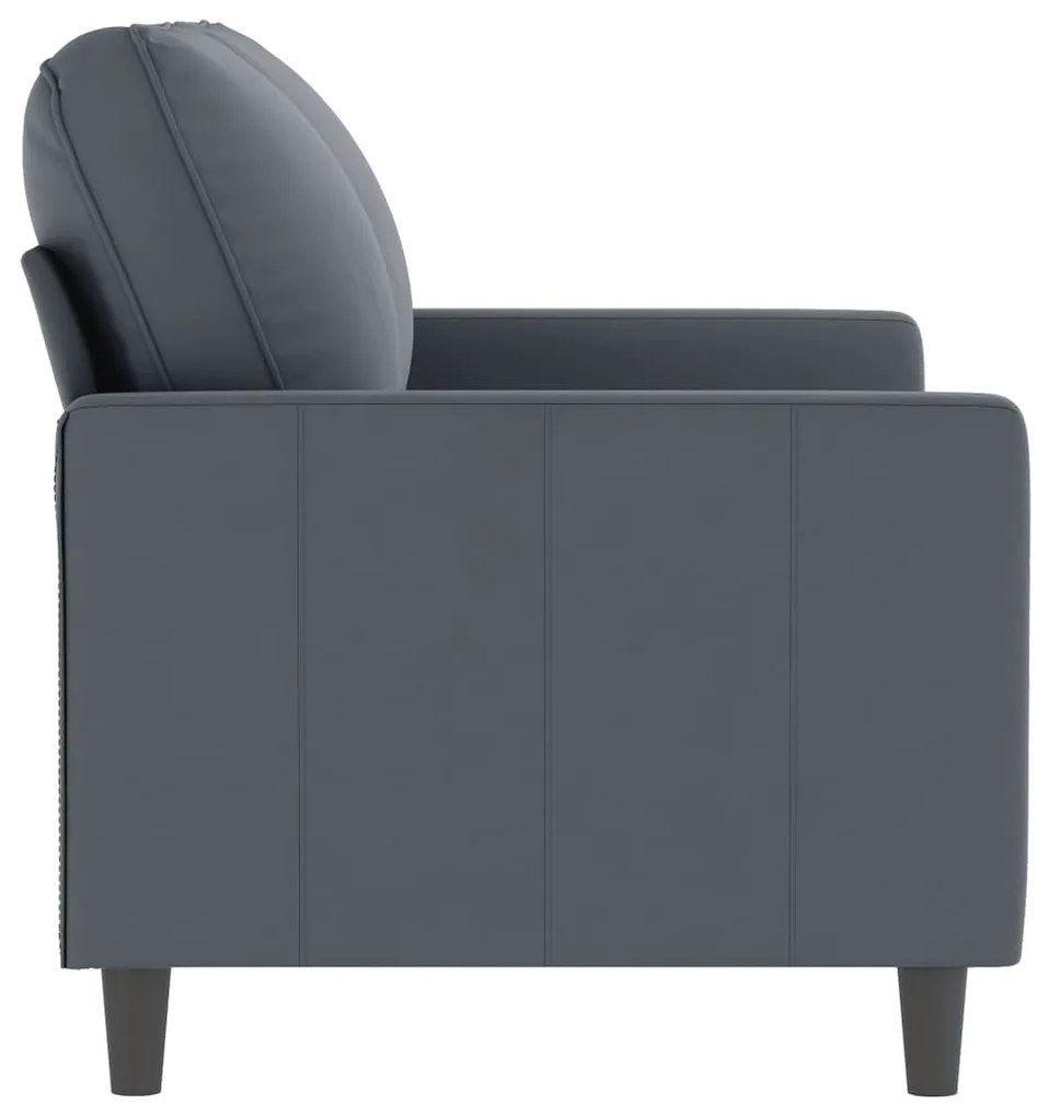Sofá de 2 lugares 120 cm veludo cinza-escuro
